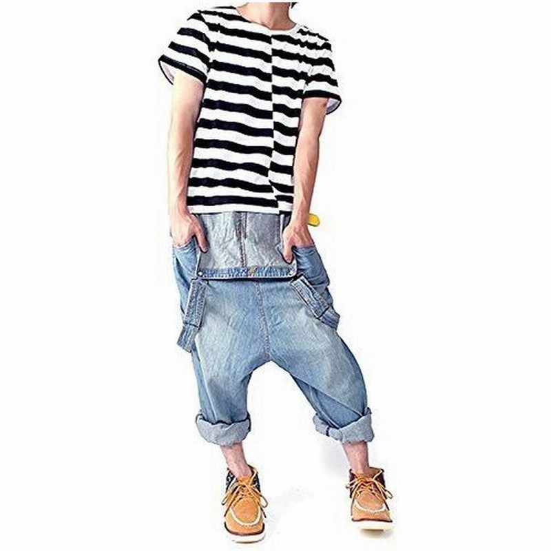 スピードオレンジ サルエルパンツ デニムサロペットオーバーオールサルエルパンツ メンズ レディース 淡インディゴ 通販 Lineポイント最大get Lineショッピング