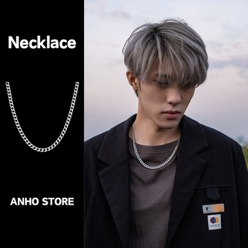 【ANHO】現貨在台/美式/古巴/項鍊/鎖骨鏈/古巴鏈/百搭/嘻哈/鈦鋼