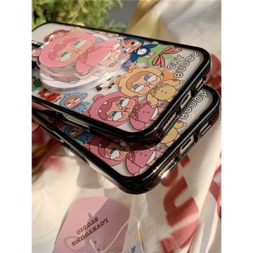 ins可愛卡通小動物變裝哭泣寶貝女孩適用于iPhone16蘋果15promax手機殼透明磁吸13/14帶支架保護套12/11網紅