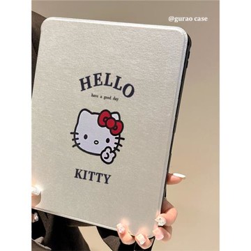 高級感銀色KT貓360度旋轉適用ipad11保護殼ipad10新款13寸帶筆槽pro防摔air7/6女款10.9蘋果平板保護套mini7