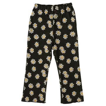 akachan honpo - 10分褲-小花圖案緹花-黑色