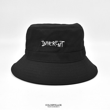 漁夫帽 電鏽英字素色休閒風NHD29