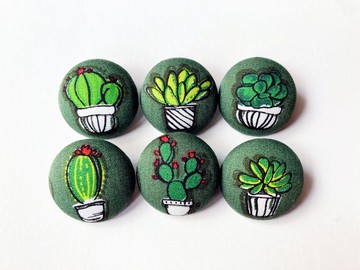 多肉植物 鈕釦 布釦 針織 / 編織 / 縫紉 DIY材料 手作材料