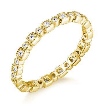 925純銀戒指．淑女尾戒．金色｜客製刻字