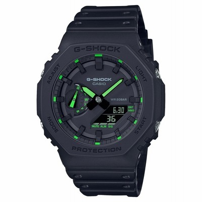 G-SHOCK アナデジ メンズ 腕時計 ブラック グリーン ネオンカラー Gショック ジーショック GA-2100-1A3JF