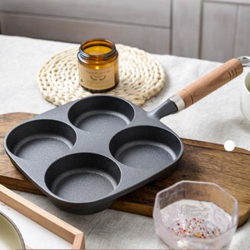 日式加深煎蛋模具鑄鐵蛋餃鍋家用早餐雞蛋漢堡機無涂層不粘平底鍋