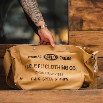 字母馬登復古帆布機車電腦托特包