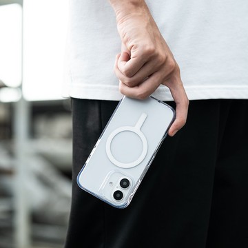 iPhone 16系列 Lifepro 霧面磁吸防摔雙料保護殼(灰/白磁圈)