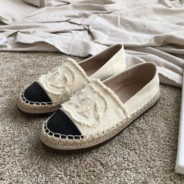 小香風漁夫鞋女厚底夏季網紅平底帆布懶人鞋亞麻草編一腳蹬樂福鞋