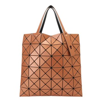 ISSEY MIYAKE BAOBAO 皮質幾何大方格6x6手提包(磚橘色)霧面