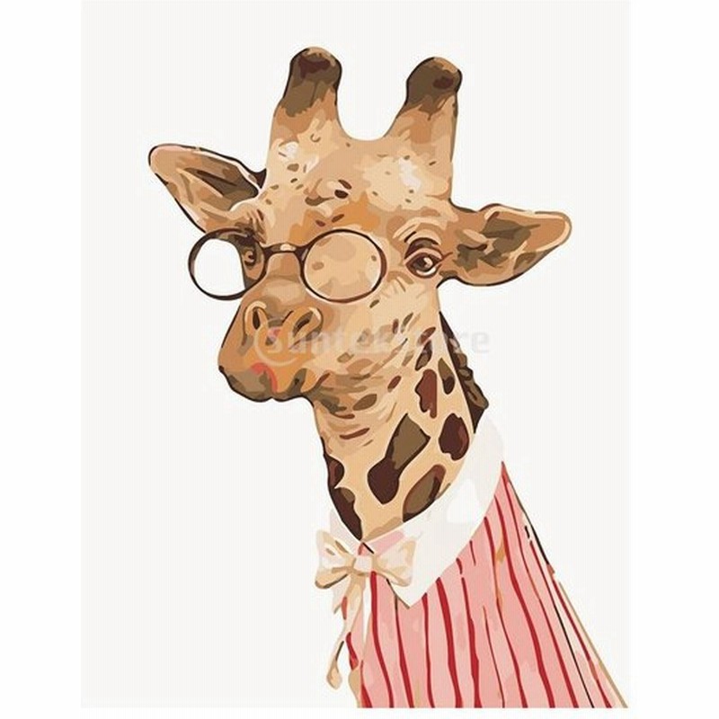 数字で絵を描くフレームレスキャンバスの絵キリンのメガネ 通販 Lineポイント最大0 5 Get Lineショッピング