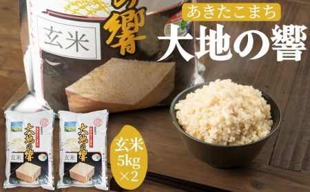 令和５年産 新米「特別栽培米あきたこまち　大地の響　玄米１０kg」秋山商店