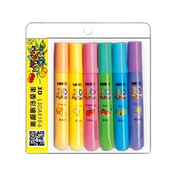 LEEHO STATIONERY 3D果香彩繪膠筆套裝  10g  6色  1組