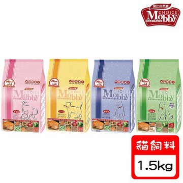 【Mobby 莫比】自然食貓糧系列-1.5kg〔幼貓/成貓/挑嘴/低卡〕(貓飼料/貓乾糧/貓糧/化毛)