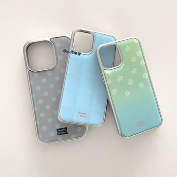 ✨防摔手機殼✨韓系ins風溫柔清新波點花朵元素適用iphone17/16pro/15promax手機