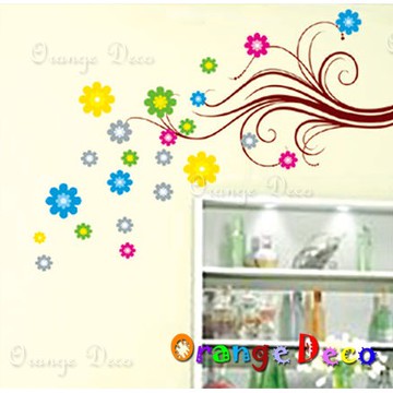 【橘果設計】五色之花 壁貼 牆貼 壁紙 DIY組合裝飾佈置