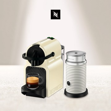 【Nespresso】膠囊咖啡機 Inissia 香草黃 白色奶泡機組合 (贈咖啡組+膠囊折扣金)