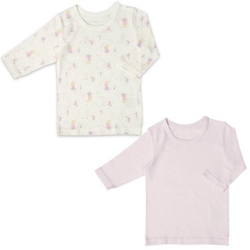 akachan honpo - 長袖圓領速乾上衣-2件組 公主-紫色