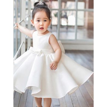 女童白色生日公主裙兒童禮服寶寶主持人高端花童婚禮小女孩演出服