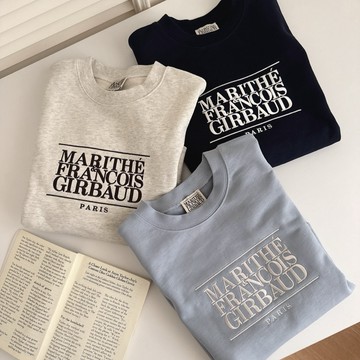 【FJstore】韓國 MARITHE MFG 刺繡 經典logo 女版 短版 無刷毛大學T 大學踢 長袖上衣 女生長袖