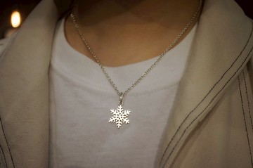 925 純銀雪花吊咀(P41) - 連 SN2/18吋銀鍊 - 手作