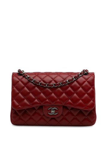 CHANEL Pre-Owned - 2011 Jumbo Classic Lambskin Double Flap shoulder bag - women - Lambskin - One Size - Red