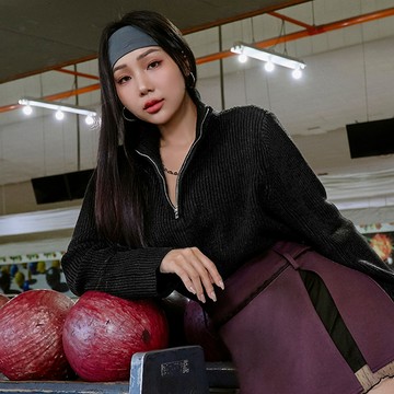 粗針高領百搭寬鬆針織上衣 (unisex)