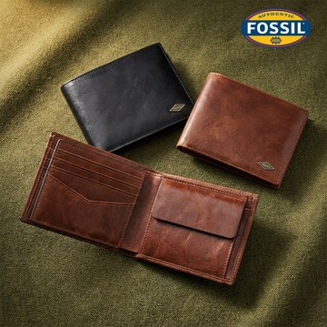 【FOSSIL 官方旗艦館】Ryan 真皮RFID大零錢袋皮夾 (禮盒組附鐵盒，多色可選)