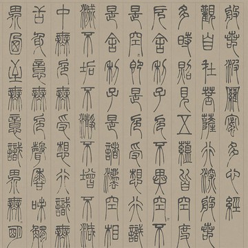 清代 鄧石如 篆書心經 53x101cm 仿古名家字畫 佛經書法