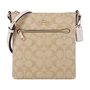 COACH ROWAN 經典素面PVC防刮皮革斜背方包(多色選)