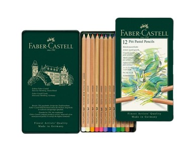 Faber-Castell Pitt 4.3㎜粉彩色鉛筆精緻鐵盒裝12色*112112【APP滿額下單10%點數(單一帳號最高5000點)】1/31止