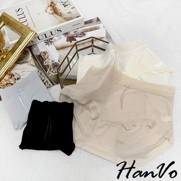 【HanVo】甜美蝴蝶結輕薄冰絲內褲 彈力包覆速乾三角褲 中高腰 獨立包裝 內著 A11-5263
