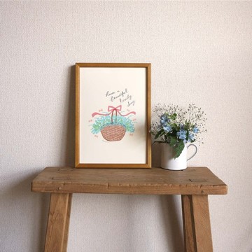 「勿忘我花籃」A4 海報