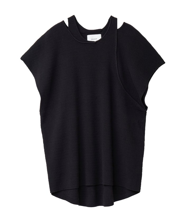 MANOF/マノフ）TANK LAYERED THERMAL TOPS/レディース BLACK | LINE