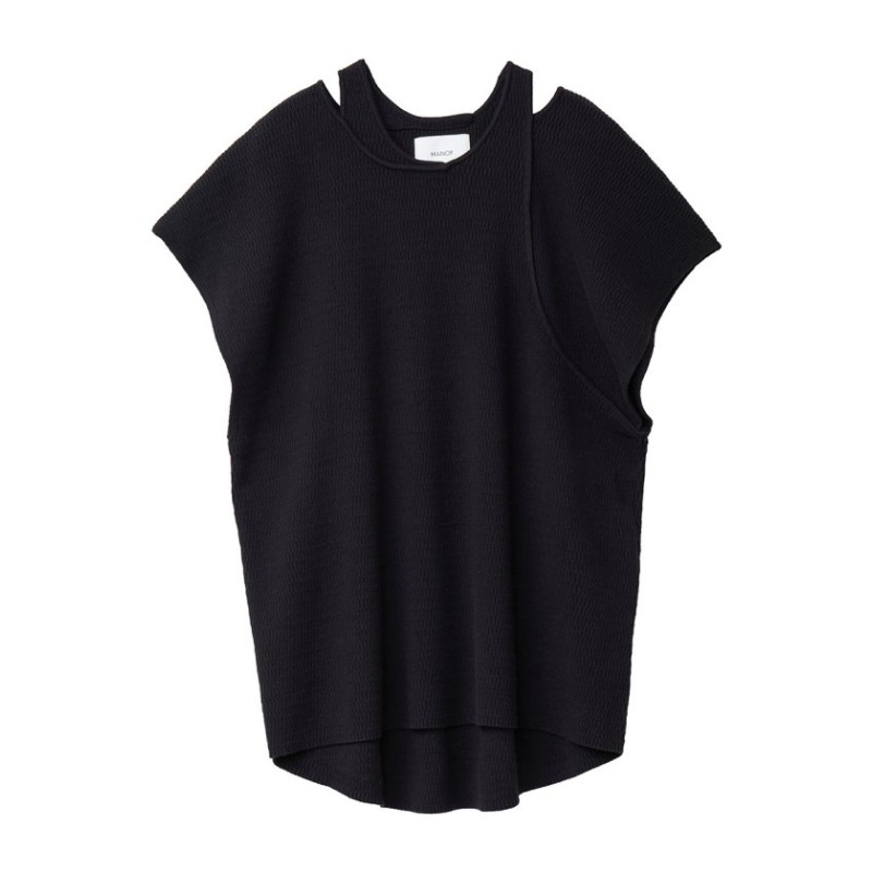 MANOF/マノフ）TANK LAYERED THERMAL TOPS/レディース BLACK | LINE