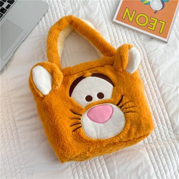 JK卡通毛絨翻轉毛毛包2025小紅書新款雙面包女生手提包腋下單肩包