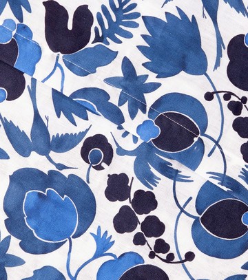 La DoubleJ Wildbird Blu Medium linen tablecloth