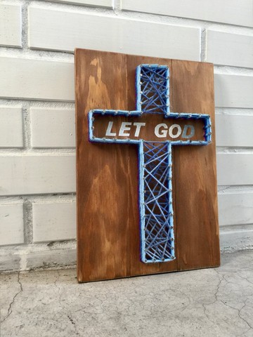 福音創作系列 LET GO LET GOD 交託給神 藍色 牆面掛飾 聖誕禮物