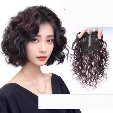 【梨花HaNA】微禿急救冷燙髮頂片 懶人遮白髮神器 25cm小捲髮補髮片