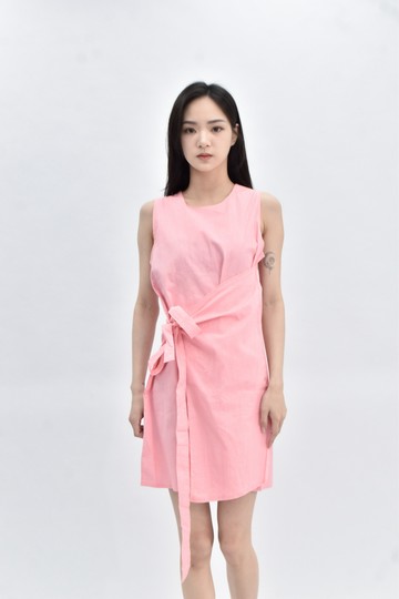 (S) jilli ko 棉質無袖粉色洋裝