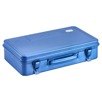 TOYO STEEL 東洋鋼鐵 收納箱 T-360 鋼製單層手提收納箱 日本製造  382 x 222 x 95mm  藍色  1個