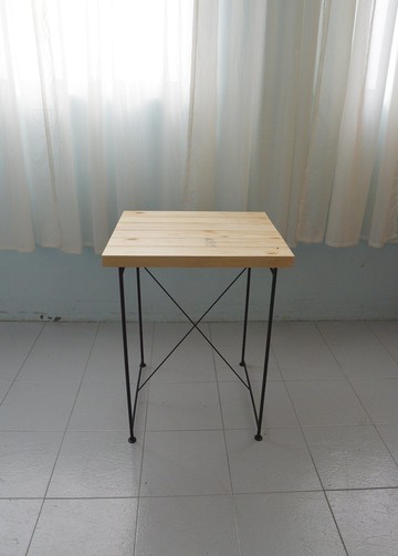 工業風松木細鐵方桌