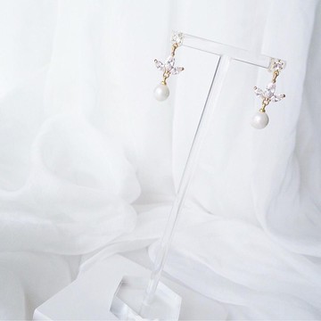 新娘耳環 新娘耳夾 生日禮物 優雅 耳環 耳夾 客製化 定制