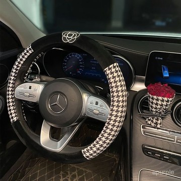 汽車方嚮盤套四季通用把套奔馳奧迪寶馬大衆夏季防滑吸汗冬季毛絨 X5AR