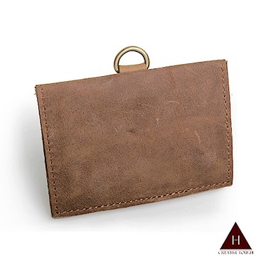 H-CT 全素簡約橫式可掛式真皮證件卡套(IRB03-Z)