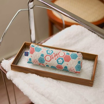 【三角筆袋】富士山 / 六角磁磚 - 粉