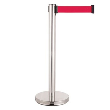 【史代新文具】伸縮欄柱 E85S不鏽鋼平盤伸縮欄柱(帶長220cm) 紅帶