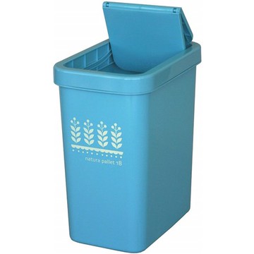 【this-this】滑蓋式垃圾桶18L-水藍色