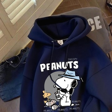 史努比帽t 680G純棉帽T美式上衣 連帽外套 大尺碼上衣 刷毛帽踢  snoopy 情侶衣 韓系上衣 男女同款秋冬衣服