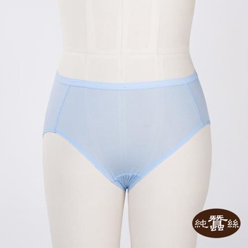 【岱妮蠶絲】透氣蠶絲女素色中低腰三角內褲-WWA1A00187(水藍)